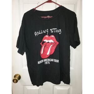 Rolling Stones 1975 North American Tour T-Shirt Vintage-Style Band Tee, Size XL